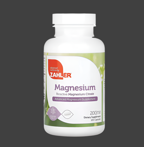 Zahler, Magnesium, Bioactive Magnesium Citrate, 200 mg, 120 Capsules, Expiry"01/2027