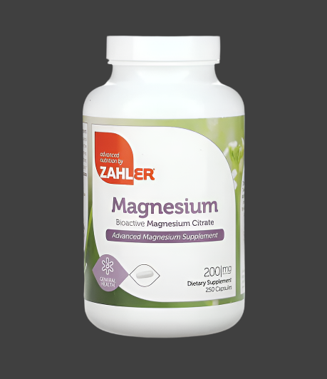 Zahler, Magnesium, Bioactive Magnesium Citrate, 200 mg, 250 Capsules, Expiry"09/2026