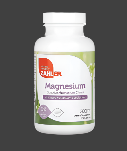 Zahler, Magnesium, Bioactive Magnesium Citrate, 200 mg, 120 Capsules, Expiry"01/2027