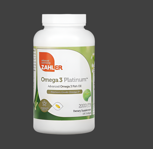 Zahler, Omega 3 Platinum™, Advanced Omega 3 Fish Oil, 2,000 mg, 180 Softgels, Expiry"06/2027