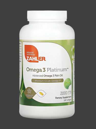 Zahler, Omega 3 Platinum™, Advanced Omega 3 Fish Oil, 2,000 mg, 180 Softgels, Expiry"06/2027