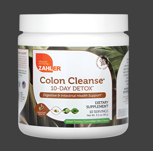 Zahler, Colon Cleanse, 10-Day Detox, Cucumber Mint, 3.5 oz (99 g) Expiry"04/2027