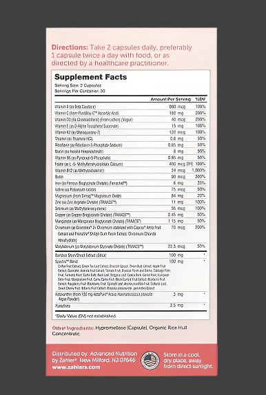 Zahler, Multivitamin, Beauty, 60 Capsules, Expiry"06/2025