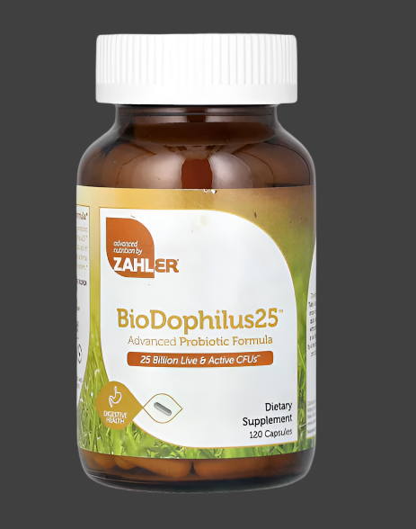 Zahler, BioDophilus25, Advanced Probiotic Formula, 25 Billion CFU, 120 Capsules, Expiry"07/2027