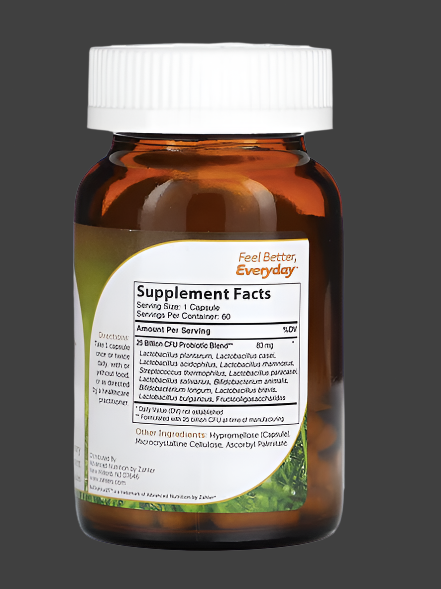 Zahler, BioDophilus25, Advanced Probiotic Formula, 25 Billion CFU, 60 Capsules, Expiry"06/2026