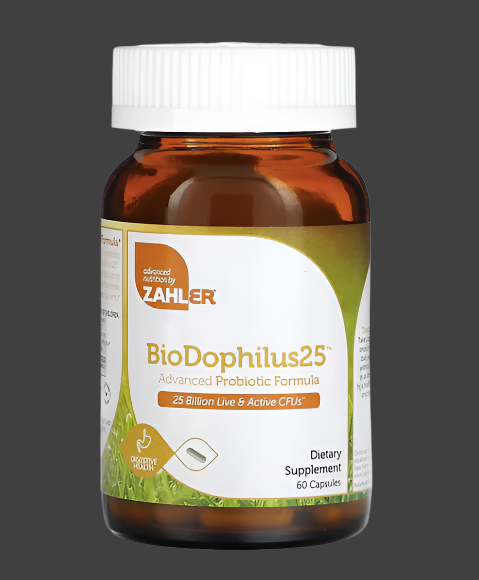 Zahler, BioDophilus25, Advanced Probiotic Formula, 25 Billion CFU, 60 Capsules, Expiry"06/2026
