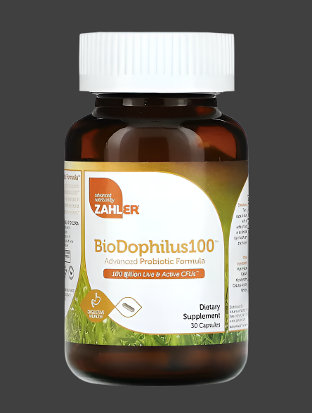 Zahler, BioDophilus100, Advanced Probiotic Formula, 100 Billion CFUs, 30 Capsules, Expiry"08/2027