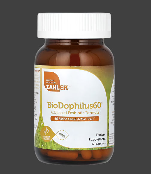 Zahler, BioDophilus60, Advanced Probiotic Formula, 60 Billion CFU, 60 Capsules, Expiry"08/2027
