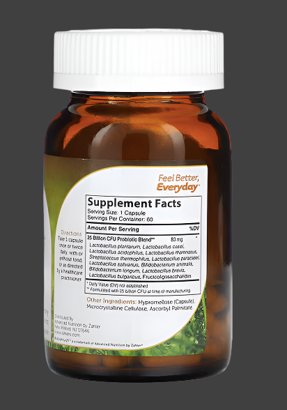 Zahler, BioDophilus25, Advanced Probiotic Formula, 25 Billion CFU, 60 Capsules, Expiry"06/2026