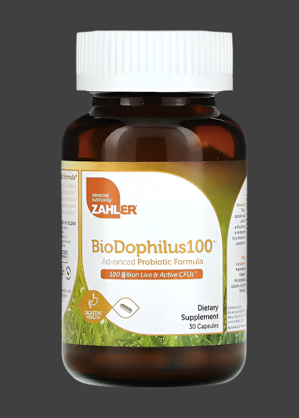 Zahler, BioDophilus100, Advanced Probiotic Formula, 100 Billion CFUs, 30 Capsules, Expiry"08/2027