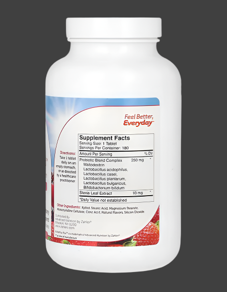 Zahler, Kidophilus Plus, Probiotic Formula For Children, Berry, 1 Billion CFUs, 180 Chewable Tablets, Expiry"03/2027