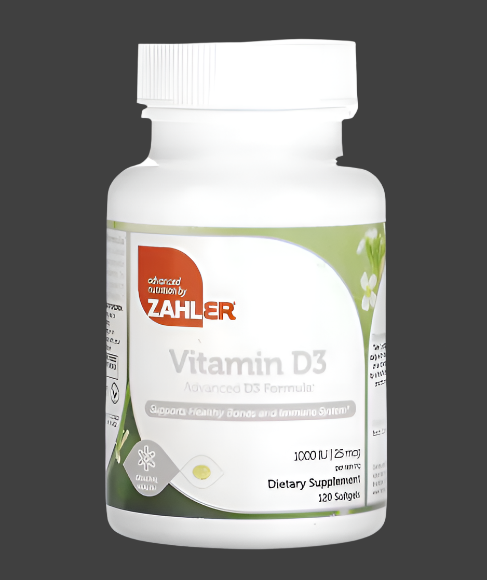 Zahler, Vitamin D3, Advanced D3 Formula, 25 mcg (1,000 IU), 120 Softgels, Expiry"02/2026