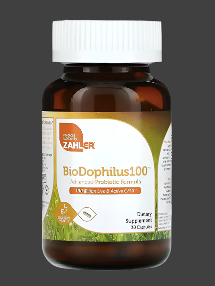 Zahler, BioDophilus100, Advanced Probiotic Formula, 100 Billion CFUs, 30 Capsules, Expiry"08/2027