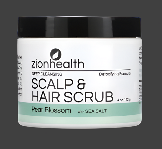 Zion Health, Deep Cleansing Scalp & Hair Scrub, Pear Blossom with Sea Salt, 4 oz (113 g)