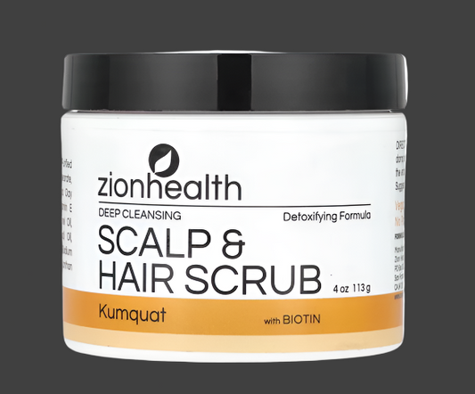 Zion Health, Scalp & Hair Scrub with Biotin, Kumquat, 4 oz (113 g), Expiry"08/2029
