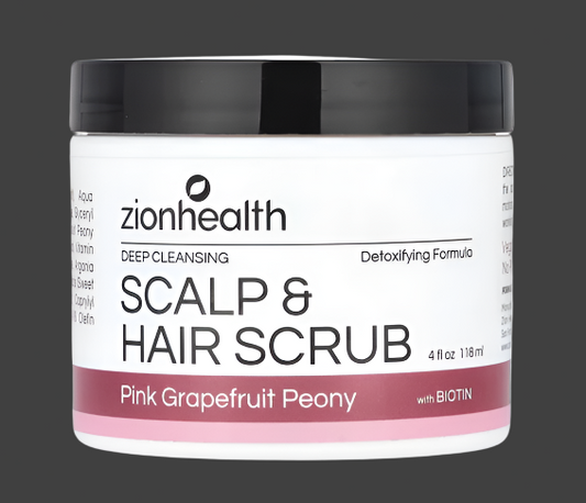 Zion Health, Scalp & Hair Scrub with Biotin, Pink Grapefruit Peony, 4 fl oz (118 ml), Expiry"01/2028