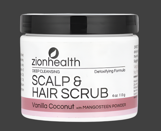 Zion Health, Deep Cleansing Scalp & Hair Scrub, Vanilla Coconut, 4 oz (113 g), Expiry"10/2029