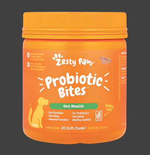 Zesty Paws, Probiotic Bites™, For Dogs, All Ages, Pumpkin, 90 Soft Chews, 11.1 oz (315 g), Expiry"04/2026