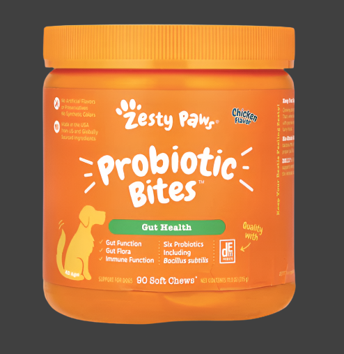 Zesty Paws, Probiotic Bites, For Dogs, All Ages, Chicken, 90 Soft Chews, 11.1 oz (315 g), Expiry"02/2026