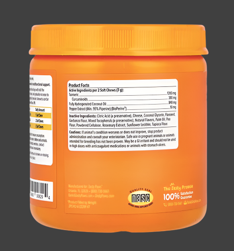 Zesty Paws, Turmeric Curcumin Bites™ for Dogs, Multifunctional, All Ages, Bacon, 90 Soft Chews, 11.1 oz (315 g)