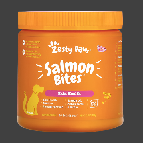 Zesty Paws, Salmon Bites, For Dogs, All Ages, Salmon, 90 Soft Chews, 12.7 oz (360 g), Expiry"06/2025