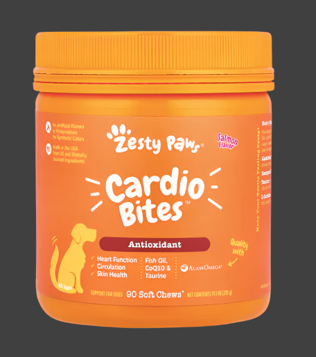 Zesty Paws, Cardio Bites™, For Dogs, All Ages, Salmon, 90 Soft Chew, 11.1 oz (315 g), Exp"10/2025