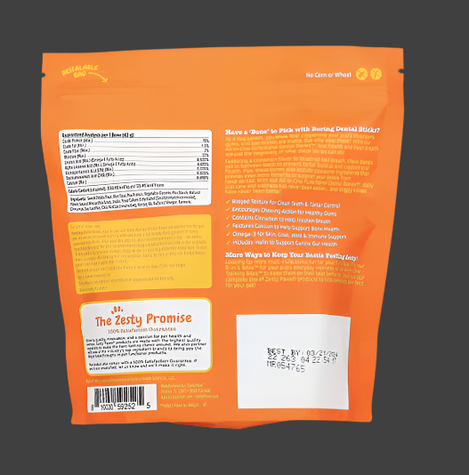 Zesty Paws, All-In-One Functional Dental Bones, For Dogs, All Ages, Cinnamon, 8 Large Dental Bones, 10.1 oz (286 g), Expiry"04/2026
