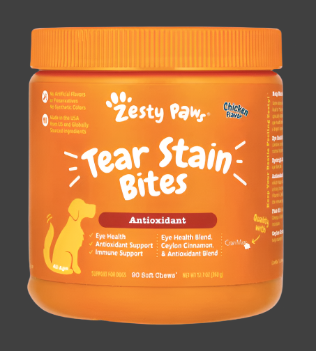 Zesty Paws, Tear Stain Bites, For Dogs, All Ages, Chicken, 90 Soft Chews, 12.7 oz (360 g), Expiry"02/2026