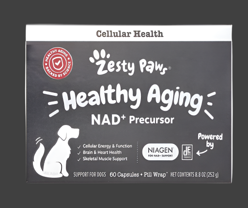 Zesty Paws, Healthy Aging, NAD+ Precursor, For Dogs, 60 Capsules + Pill Wrap, 8.8 oz (252 g), Expiry"01/2026