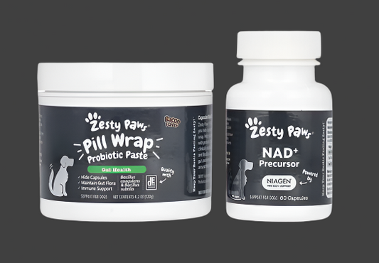 Zesty Paws, Healthy Aging, NAD+ Precursor, For Dogs, 60 Capsules + Pill Wrap, 8.8 oz (252 g), Expiry"01/2026