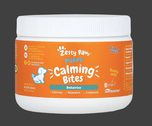 Zesty Paws, Calming Bites, For Puppy, Behavior, All Ages, Turkey, 90 Soft Chews, Expiry"06/2026