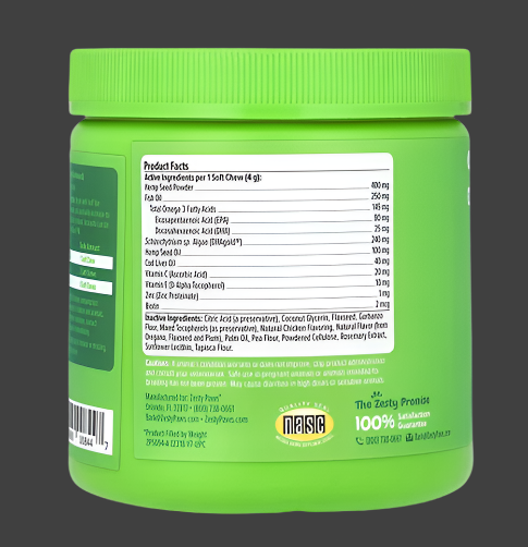 Zesty Paws, Hemp Elements, Omega Bites, For Dogs, All Ages, Chicken, 90 Soft Chews, 12.7 oz (360 g), Expiry"02/2026