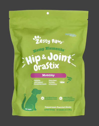Zesty Paws, Hemp Elements, Hip & Joint Orastix, For Dogs, All Ages, Peppermint , 25 oz (709 g) Expiry"07/2025