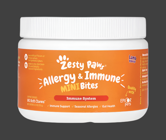 Zesty Paws, Allergy & Immune Mini Bites, For Dogs, Lamb, 90 Soft Chews, 5.5 oz (157 g) Expiry"11/2025