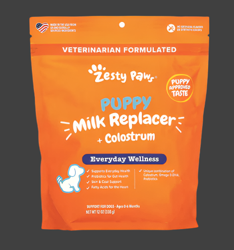 Zesty Paws, Puppy Milk Replacer + Colostrum, For Dogs, Ages 0-6 Months, 12 oz (338 g) Expiry"02/2026
