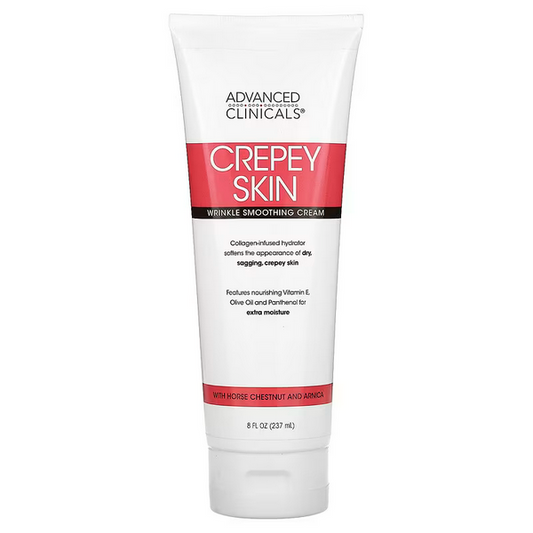 Advanced Clinicals, Crepey Skin, Wrinkle Smoothing Cream, 8 fl oz (237 ml)