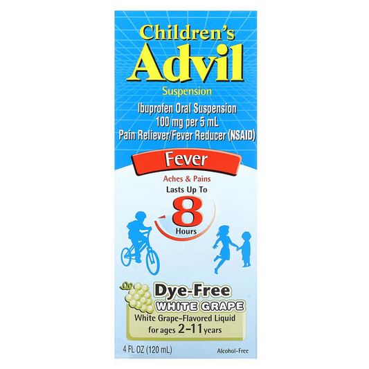 Advil, Children's Advil, Fever, For Ages 2-11 Years, White Grape, 4 fl oz (120 ml)