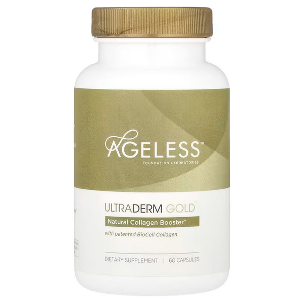 Ageless Foundation Laboratories, UltraDerm Gold, Natural Collagen Booster with Patented BioCell Collagen, 60 Capsules